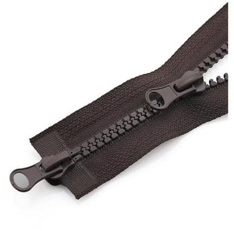 Cerniera lampo bidirezionale in metallo, 2 pezzi da 80/90/100/120/150 cm, doppia apertura con cerniera argentata, chiusura automatica, cerniera bidirezionale a doppio taglio, adatta for cucito fai da