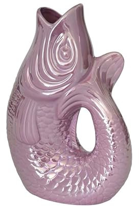 Gift Company - Vase, Karaffe - Monsieur Carafon - Fisch - Steingut - Farbe: Rainbow Violett - (BxTxH): 21 x 12 x 31 cm - Größe: L