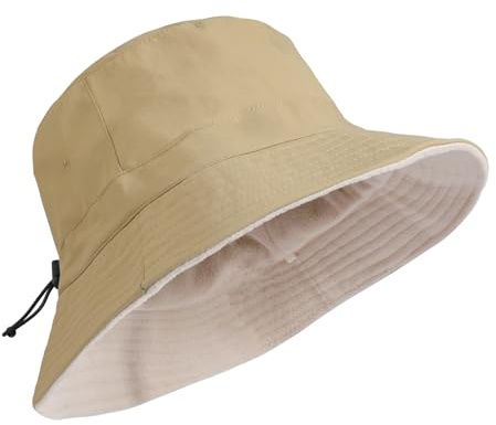 TAGVO XXL Regenhut Damen Herren Wasserdicht Winter Große Plüsch Fischerhut Warme Bucket Hat Faltbar Tragbar Outdoor Wintermütze