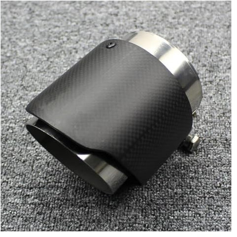 DKPMWD Auspuffblenden Auspuffrohr-Schalldämpfer Kohlefaser Mattes Endrohr 104 Mm 114 Mm 120 Mm Langer Durchmesser Auspuff-Endrohr Endrohre(70mm Out 114mm)