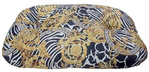 FASHION ANIMALS Ovale Haustierbett aus Samt – Weiches Hundekissen Nicht abziehbar – Waschbares Tierbett im Animalier-Design – Für Hunde & Katzen – Made in Italy (Versus)