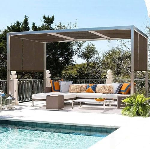 Filet d'ombrage Pergola 3x3 Voiles d'ombrage pour Patio Voile d'ombrage 3x3 Blanc Filet Anti Chaleur Toile Ombrage Extérieur 5x5 Toile Pergola 4x3,brown-3x6m