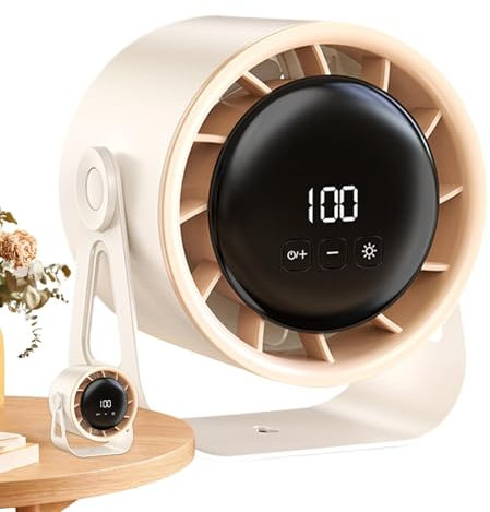 Rechargeable Portable Fan With Clip | 100 Speeds Small Rechargeable Circulation Fan 6-inch,4000mah Charging Turbine Air Blower For Bookshelf