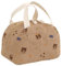 KINHARD Bolsa Almuerzo, 6.5L Loncheras de Trabajo, Pana Semicircular Bolsa Isotermica Porta Alimentos, Plegable con Estampado de Oso, Ideal para la Escuela, la Oficina y Picnics