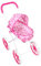 Kisangel Chariot Poussette Portable Bébé Landau Semblant Poupée Landau Pliable Poussette Jouets Chariot D'Épicerie Chariot De Courses Chariot De Courses Cadre en Fer Rose