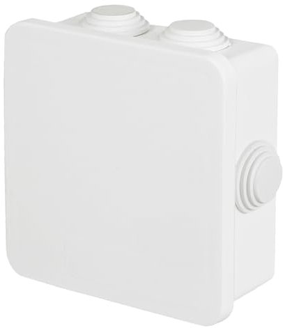 ELHEDA Abzweigdose 85x85x40mm Verteilerdose weiß IP40 Kabeldose außen Kunststoff Installationsgehäuse Anschlusskästen Elektroverteilerdose Deckel mit Riegel Aufputz