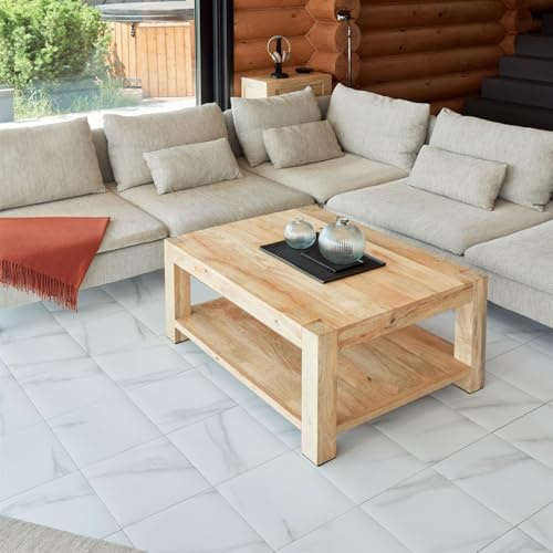 ππππππππ
ππ Square Self Adhesive Vinyl Floor Tiles - 34 Pack / 76.42 ftΒ² (7.1mΒ²) Peel and Stick Floor Tiles Size 18βx18β (45.72x45.72 cm) Waterproof Kitchen White Marble Vinyl Flooring
