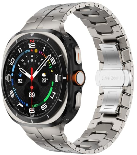 KADES Titan Metall Armband Kompatibel mit Samsung Galaxy Watch Ultra 47mm(2024/2025),Gliederarmband Ersatzarmband für Galaxy Watch Ultra Armband, Titan