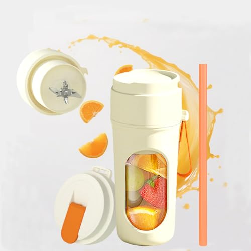 Portable Blender – Compact Smoothie Maker & Smoothie Blender for Shakes, Juices & Drinks, USB Rechargeable Mini Blender for Travel, Gym, Home & Daily Use (ORANGE)
