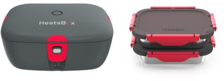 HeatsBox Faitron Go Lunch Bundle – Electric Heated Lunch Box with 2 Stainless Steel Containers