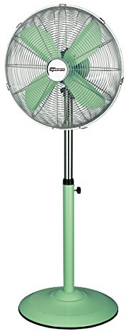 Termozeta TZLN02G Ventilatore a piantana London in metallo stile vintage (ventola 40 cm; motore 50W,41.9 W, AC), Verde, 440x1200x410 mm