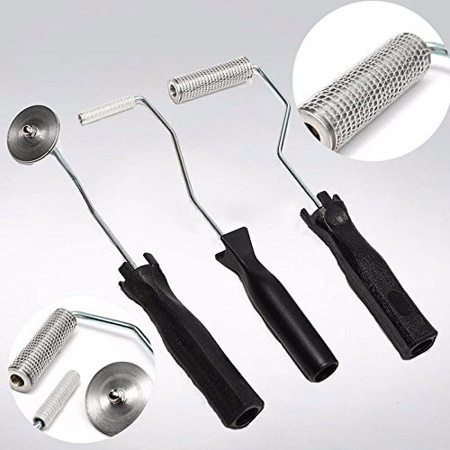 Fiberglas GFK Werkzeug, 3 Stück/Set Aluminiumlegierung Fiberglas Bubble Paddel Laminierwalze Kit für GFK Gie?harz GFK Glasfasermatte