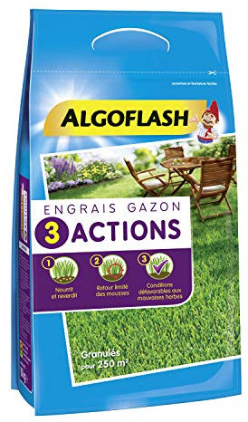 ALGOFLASH Engrais Gazon 3 Actions, Non applicable, 10 kg