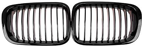 Carrfan Parachoques Delantero Capó Rejilla Riñón Racing Rejilla Reemplazo para BMW Serie 3 E46 4 Puertas 1998-2001 2 Piezas
