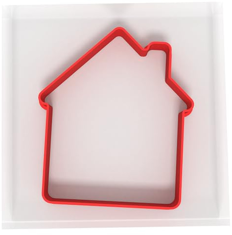 Custom Cutters Emporte-pièce en plastique en forme de maison pour pâtisserie, fondant, argile, pâtisserie, glaçage, bijoux (8 cm)
