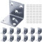 Gorffy Angle Brackets 12 Pcs, L Bracket 50 x 50 x 50 x 1.7mm, Stainless Steel Sleeper Brackets with 72 Screws, Heavy Duty Right Angle Corner Brackets for Wood, Metal Corner Braces for Fixing Timber