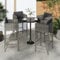 Makastle Barhocker Outdoor Barstuhl Rückenlehne & Armlehne,Tresenhocker Bistrostuhl Thekenhocker Bar Stuhl Hocker Sitzkissen & Fußstütze,Poly-Rattan,Stahlgestell,Wetterfest,Grau 50 x 48 x 100 cm