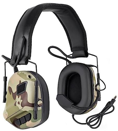 ACEXIER Taktischer Kopfhörer Gehörschutz Headset Tonaufnahme Geräuschunterdrückung für Walkie Talkie Schießen Jagd Airsoft Paintball (CP)