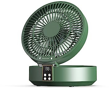 Household Dual-Use Kitchen Fan, Rechargeable Wall Hanging Fan, Rechargeable Battery Remote Control Fan with Auto Oscillation 90 Foldable Ultra Quiet Wind, Portable Air Circulator Fan,Hang Hook, USB (