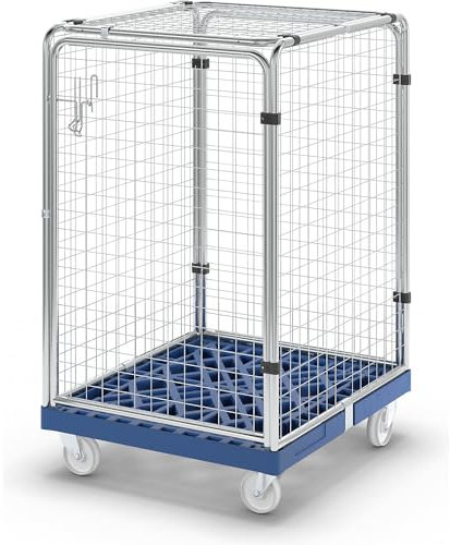 kaiserkraft | Rollbehälter PROTECT | Höhe 1200 mm | enzianblau