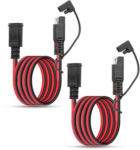 CERRXIAN 2 Stück 16 AWG SAE-zu-SAE-Verlängerungskabel mit SAE-Polaritätsumkehradapter, Schnelltrennstecker-Kabelbaum, SAE-Stecker für Automobile, Solarpanel-Panel-SAE-Stecker - 1 m