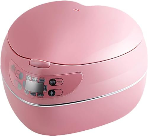 SEVSO Peach Heart-Shaped Rice Cooker, Smart 300W Rice Cooker, 1.8L, 1-3 People, Non-Stick Pan, Constant Temperature Insulation,Pink