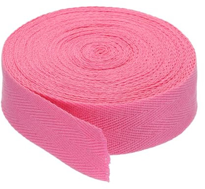 PATIKIL Baumwollband Baumwolle Gurtband 30mm x 9m, Schrägband Baumwoll Nahtband Köperband Saumband Einfassband Stoffband Webband zum Nähen für DIY Basteln Stricken Verpackungen, Rosa