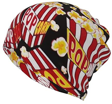 ESASAM Popcorn-Druck Multifunktions-Beanie-Mütze - Stilvolle und vielseitige Kopfbedeckung für Outdoor-Enthusiasten und Sportfans Sonnenschutzkappe Quick-Dry Cap Atmungsaktive Kappe, Popcorn-Druck,