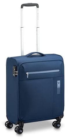 RONCATO LITE SOFT Trolley Cabina 55x40x20 cm| Valigia Bagaglio a Mano Ultra Leggera con 4 Ruote, Chiusura TSA - Blu Navy