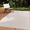 In & Outdoor Teppich Wetterfest Wohnzimmer Balkon Küchenteppich Terrassenteppich Flachgewebe Sisaloptik Meliert Einfarbig weiß 080x150 cm