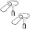 GOLRISEN Pack of 2 triangular keys, universal 3-sided key, barrier, fire brigade key, triangular tap key with carabiner hook, triangular key for radiator, wheelie bin, lift (silver)