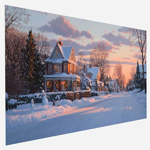 Winter Malen Nach Zahlen Erwachsene, Malen Nach Zahlen DIY Handgemalt Ölgemälde Kit für Anfänger und Erwachsene, Paint by Numbers Basteln mit Pinseln Home Wand Dekor, Ohne Rahmen 100x200cm Baum 2-H-6