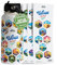 LET'S WANDER World Explorer Adventure - Botella de agua con 50 calcomanías impermeables, 32 onzas, acero inoxidable aislado a prueba de fugas con pajilla, botella de regalo de viaje (blanco)