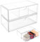 2 Stück Stapelbar Kosmetik Schublade, Acrylbox Schubladen mit Schubladen, Transparent Drawer Skincare, Kosmetik Organizer Schubladen, Acryl Make up Organizer, für Waschtisch, Schminktisch