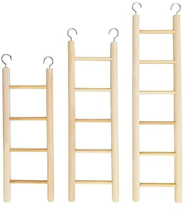 3 st fågelstege för bur trä fågelstege, flexibla klättring fågelleksaker hängande fågelbur stege för parakiter papegojor kakadua kärleksfågar, hängande fågelbur stege