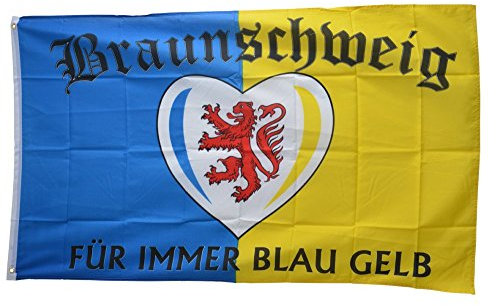 Flaggenfritze Fahne/Flagge Braunschweig Für Immer blau gelb + gratis Sticker