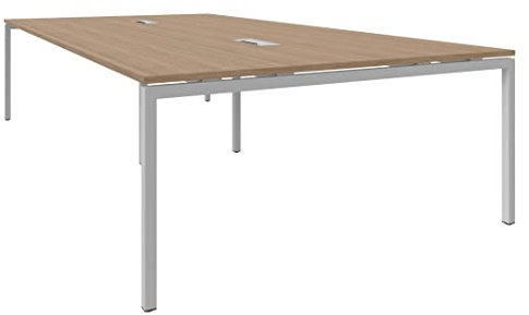 Weber Büroleben GmbH NOVA Konferenztisch 320x164cm Eiche mit ELEKTRIFIZIERUNG Besprechungstisch Tisch, Gestellfarbe:Silber