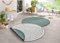 NORTHRUGS In- und Outdoor Teppich Bali Rund ⌀140cm - Wendeteppich Wetterfest Modernes Punkte Design Läufer für Balkon Terrasse Garten Wintergarten Wohnzimmerteppich Wasserfest in Grün Creme