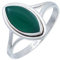 mantraroma Ring Damen Silber 925 grünen Onyx Edelstein grün schlicht, groß modern (MRG-188-14-(60))