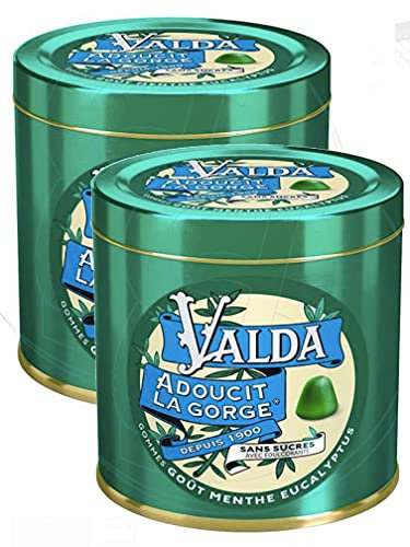 Valda Gommes Sans Sucres Goût Menthe Eucalyptus 140 g - Lot de 2 boites(2)