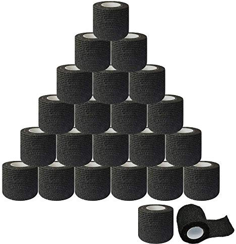 24 Stück Tattoo Griff Abdeckung Wrap, Unihuby Tattoo Grip Tattoo Tape 2x 5 Yards Einweg kohäsive Tattoo Griff Bandage Elastische Bandage Griff Band Tattoo Zubehör
