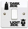 StickerDeen | Dark Side Light Side Light Switch Vinyl Decal Sticker (Kids Room, Man Cave, Home, Boys, Girls, Children, Adults) - UK Made (Black) (Pack of 1)