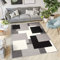 TAPISO Dream Teppich Wohnzimmer Modern Kurzflor Grau Weiß Schwarz Vierecke Karo Schlafzimmer Esszimmer Küche ÖKOTEX 250 x 300 cm