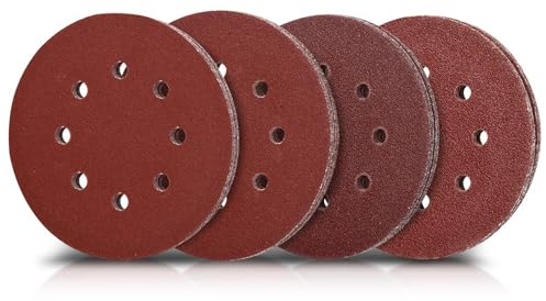 20 Dischi Abrasivi Alta Qualità 150mm con 8 Fori | Grana 80/120/180/240 | Fissaggio a Strappo per Levigatrice Orbitale | Carta Vetrata Professionale per Legno, Metallo e Pareti | Set Levigatura Mix