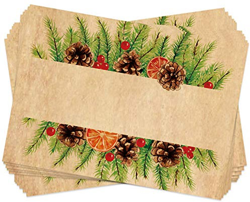 Logbuch-Verlag 25 Geschenketiketten Aufkleber zum Beschreiben weihnachtlich Namensaufkleber Weihnachten natürlich 7,4 x 5,2 cm