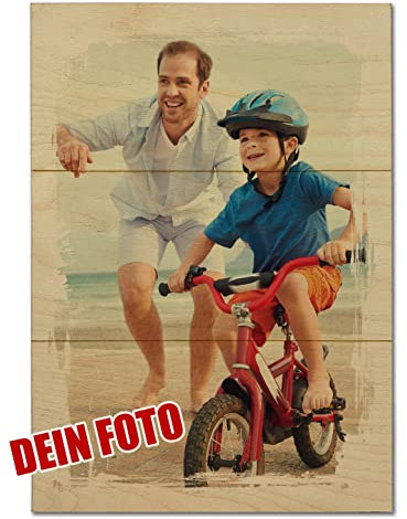 Unikatolo Foto auf Holz gedruckt Hochformat Birkenholztafel Fotodruck Fotogeschenk Hochzeit Geburtstag Geschenk Valentinstag Einzugsgeschenk Familienfoto Weihnachten