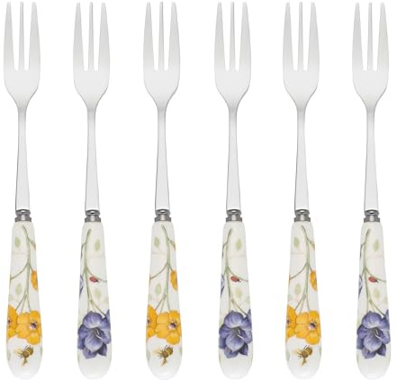 LENOX 890917 Butterfly Meadow FW Cocktail Fork S6, Porcelain, Multicolor