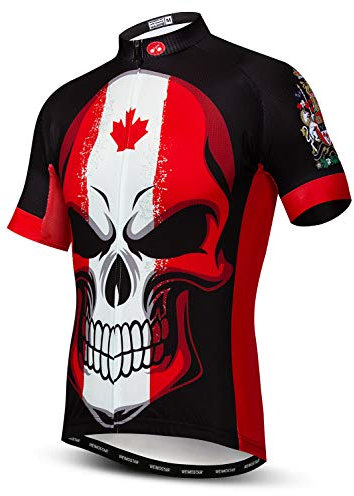 Weimostar Herren Radtrikot Black Stripes MTB Bike Outdoor Sport Rennrad Trikot Kanada L