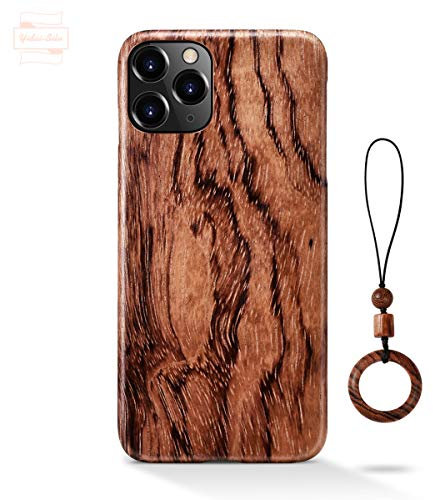 Yidai-Silu Coque iPhone XR Etui en Bois 【Œuvre d'art, Ultra-Fine 0,8mm】 Housse Case en Fibre d’Aramide de Protection Coque Antichoc pour iPhone XR 6,1” - Bois de Rose