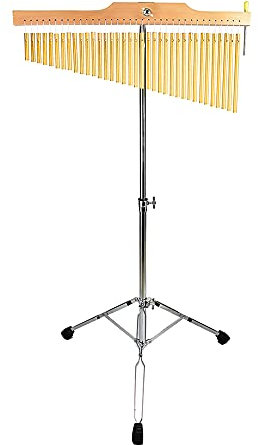 ENNBOM Bar Chimes with Adjustable Stand 25 Note 36 Note Single-row Wind Chime Musical Percussion Instrument (Frosted Gold)